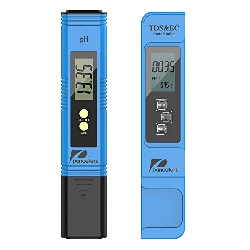 Pancellent Medidor de Prueba de Calidad del Agua TDS pH EC Temperatura 4 en 1 Conjunto (Azul)