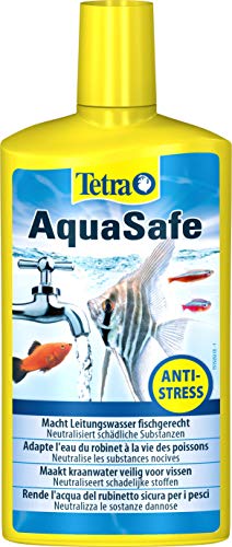Tetra AquaSafe para Agua de Acuario Natural y Apta para Peces, Neutraliza las Sustancias Nocivas del Agua del Grifo, Botella de 500 ml