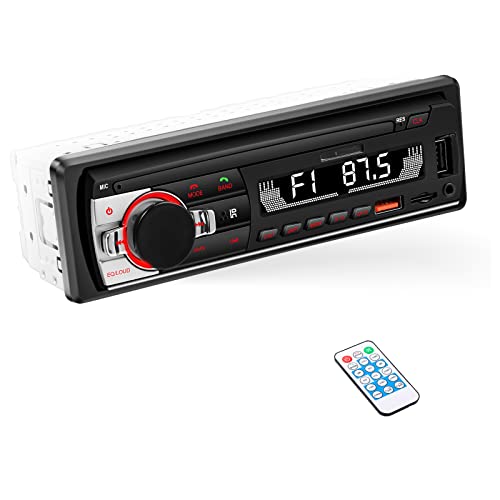 Radio Coche, REAKOSOUND Autoradio Bluetooth 1 DIN Reproductor MP3 Radio Coche Bluetooth Manos Libres soporta FM/USB/TF/AUX/EQ/Carga rápida/con Control Remoto