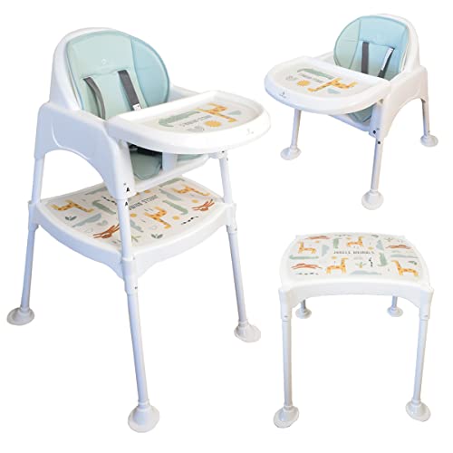 Trona Ligera Convertible 3 en 1 de Olmitos | A partir de 6 meses | Se puede transformar en silla infantil + mesita de 3 a 6 años | 3 en 1: trona, silla infantil y conjunto de mesa con silla
