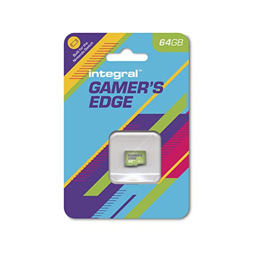 Tarjeta Micro SD Gamer's Edge de Integral 64GB para Nintendo Switch - Carga, guarda y almacena con rapidez juegos, DLC y datos, creada para Nintendo Switch, Switch Lite y Switch OLED.