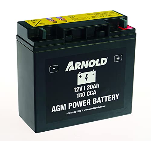 ARNOLD AGM AZ110 - Batería de Arranque (12 V, 20 Ah, 180 CCA para Tractores cortacésped 5032-U3-0010, Polo a la Derecha)