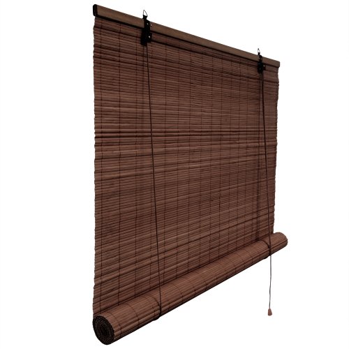 Victoria M. Estor Enrollable de Bambú para Interiores, Protección Solar y Privacidad para Ventanas y Puertas, 60 x 160 cm, Color Marrón Oscuro