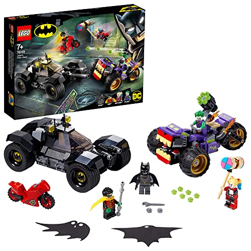 LEGO 76159 DC Persecución de la Trimoto del Joker, Juguete de Construcción de Batman con Batmóvil
