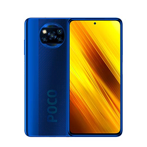 Xiaomi Poco X3 6GB RAM 128GB ROM Smartphone Qualcomm Snapdragon 732G 64MP Cámara Trasera Cuádruple Autofoto Cámara 20MP AI NFC Teléfono Móvil (Blue)