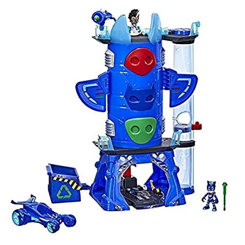 PJ Masks Juguete para niños en Edad Preescolar Deluxe Battle HQ, Set de cuartel General con 2 Figuras de acción y vehículo para niños a Partir de 3 años