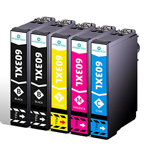 Hyggetech 5 cartuchos de tinta de repuesto para Epson 603 XL Multipack compatible con Epson Expression Home XP-2100 XP-2105 XP-3100 XP-3105 XP-4100 XP-4105 Workforce WF-2830 WF-2835 WF-2850