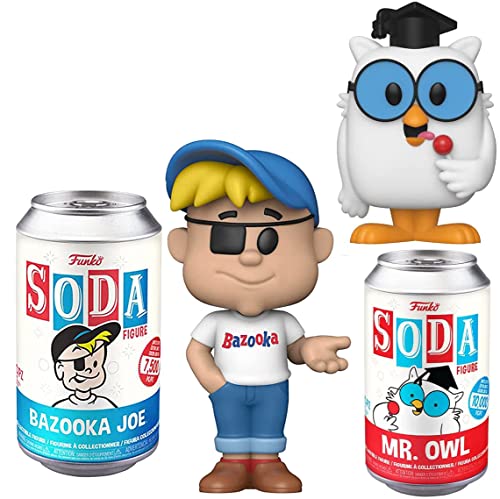 Blow Mr. Owl Figura Pop Soda Can Incluida con Hoot Ad Icons Retro Tootsie Roll Mascot Character + Bazooka Joe 2 - Artículos