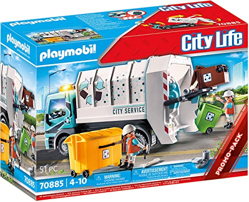 PLAYMOBIL City Life 70885 Camión de Basura con Luces, con Capacidad RC, Juguete para niños a Partir de 4 años