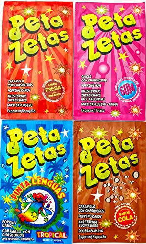 Peta Zetas Pack 4 Sabores (Fresa, Chicle-Gum, Tropical-Pintalenguas y Cola) 4 x 7 g