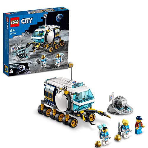 LEGO 60348 City Vehículo de Exploración Lunar, Juguetes Espaciales para Niños de 6 años, Set Inspirado en NASA con Mini Figuras de Astronautas