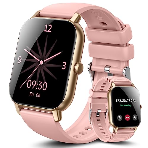 Ddidbi Reloj Inteligente Mujer con Llamada, 1,85' Smartwatch con 112 Modos Deportivos, Monitor de Ritmo Cardíaco y Sueño, 2 Correas, Impermeable IP68 Pulsera Actividad para iOS Android (Rosa)