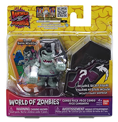 World of Zombies Zombies-44274 Pack de Dos Zapan Sumo Wrestler y Figura Sorpresa (Bandai 44274), Multicolor