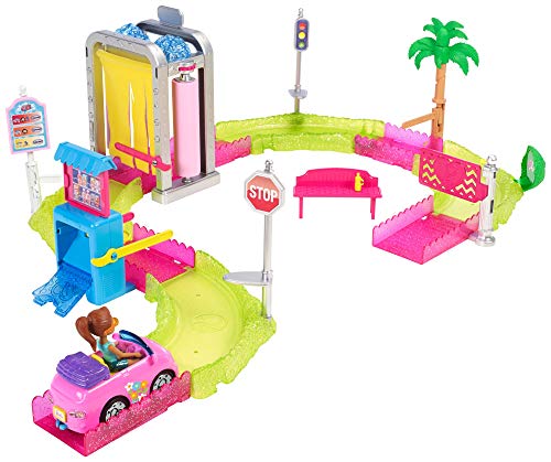 Barbie On the go, Túnel de lavado, muñeca con accesorios (Mattel FHV76) , color/modelo surtido