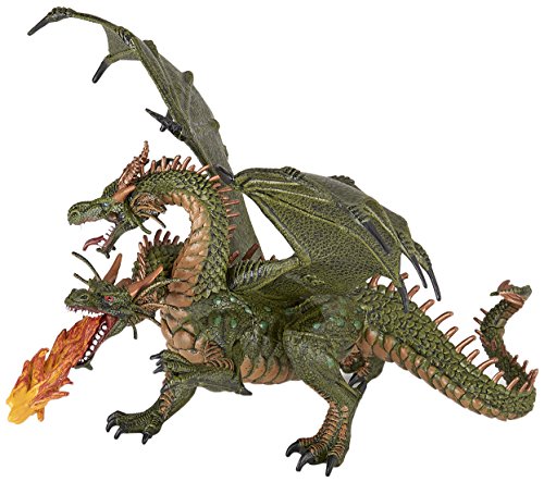 Papo 36019 Fantasy World Figura de dragón de Dos Cabezas, Multicolor