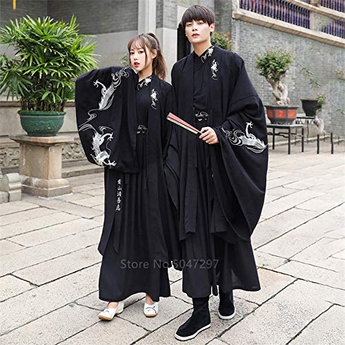 Partido De Cosplay del Traje De Samurai Dragón Japonés Bordado De Las Mujeres del Vestido del Kimono De Cosplay De Los Hombres Cardigan Yukata Tradicional De Halloween Zzzb
