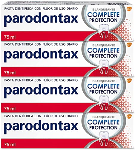 Parodontax Complete Protection Blanqueante Pasta de Dientes con Flúor, Ayuda a Detener y Prevenir el Sangrado de Encías - Pack de 4 x 75 ml