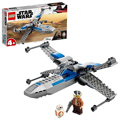 LEGO 75297 Star Wars ala-X de la Resistencia, Juguete de Construcción, Caza Estelar con PoE Dameron y Droide BB-8, Regalo para Niños de 4 Años o Más