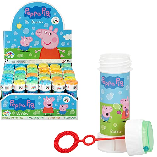 COLORBABY 24609 - Pack 36 pomperos Peppa Pig para niños, bote pompas de jabón, juguete barato burbujas, 60ml, 3+