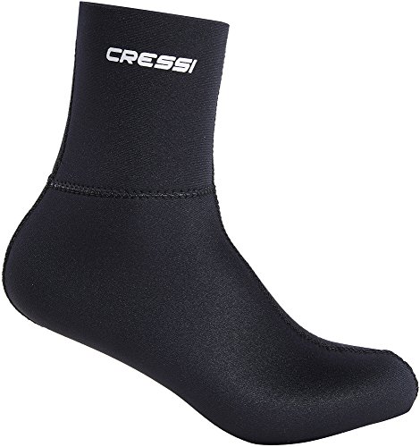 Cressi Black Neoprene Socks Resilient 5mm Escarpines muy elásticos, Negro, L (42/43)