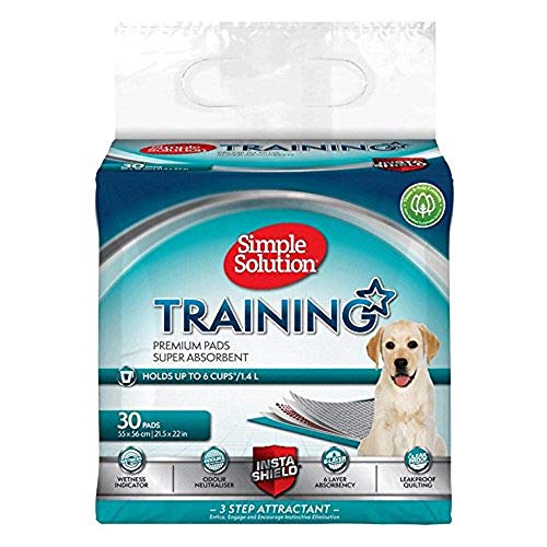 Almohadillas de adiestramiento para perros y cachorros Simple Solution Absorbent Premium -Pack de 30