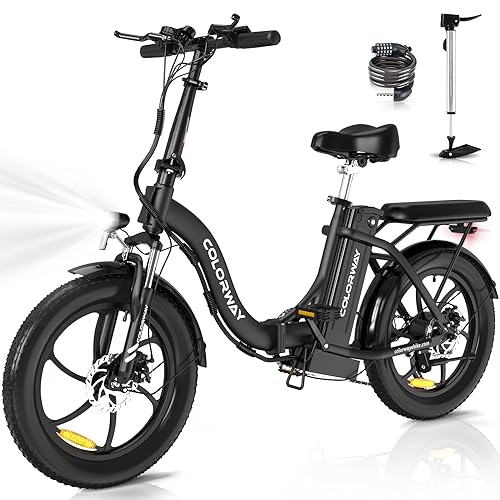 COLORWAY Bicicleta eléctrica, Bicicleta eléctrica Plegable de 20 Pulgadas, 2 Modos de conducción City EBike con batería de 36 V 15 Ah, Bicicleta de Viaje con Motor de 250 W, Unisex Adulto
