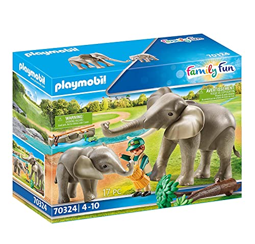 PLAYMOBIL Family Fun Recinto Exterior de Elefantes, A Partir de 4 años (70324)