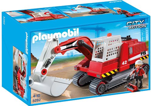Playmobil Construcción - Excavadora de construcción , Juguete Educativo, 40 x 12,5 x 35 cm, (5282)
