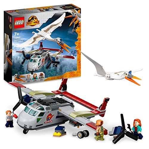 LEGO 76947 Jurassic World Emboscada Aérea del Quetzalcoatlus, Dinosaurio de Juguete Grande, Avión, Juego de Construcción para Niños de 7 Años
