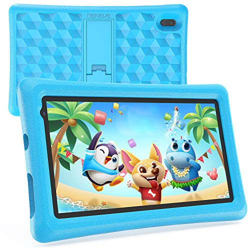 BENEVE Tablet Niños 7 Pulgadas Android 10 Quad Core Tablets PC para Niños WiFi Bluetooth 1024x600 Tablet Infantil 2GB 16GB Doble Cámara Kid-Proof Funda Tablet Niños Educativo (Azul)