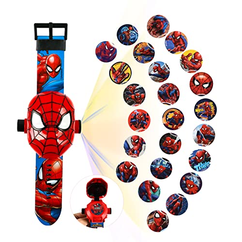 Reloj Digital electrónico con Dibujos Animados de 24 patrones de proyección, Reloj de Pulsera con proyector Digital, juguete Para niños, regalos de cumpleaños (A)