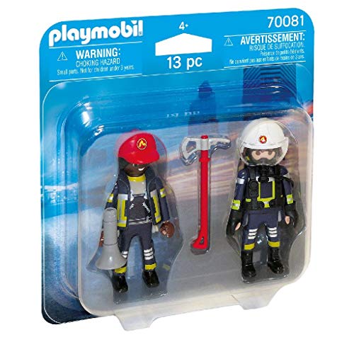 PLAYMOBIL- Duo Pack Duopack Bomberos, Color carbón, Talla única (70081)