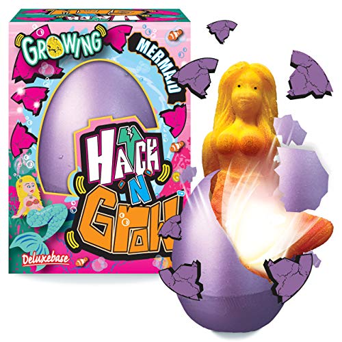 Deluxebase Hatch 'N' Grow Huevo Sorpresa - Sirena Huevo Grande para incubar de 11 cm con un Juguete de fantasía. Al colocarlo en el Agua aparecerá un Juguete mágico, es Ideal para niños y niñas
