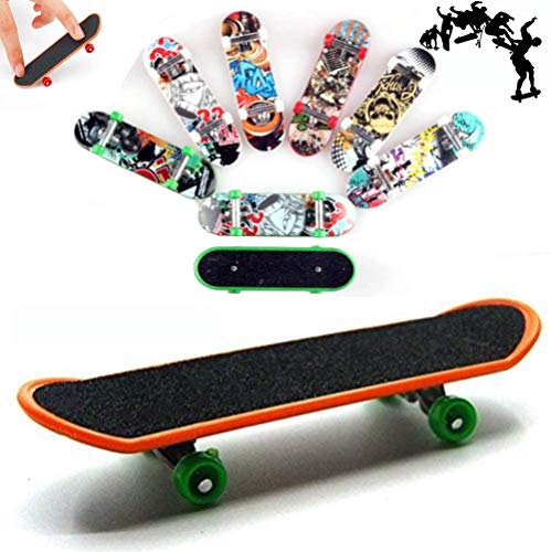 AumoToo Finger Skateboard, Pack de 5 minipastillas de Juguete Deck Truck Finger Board Skate Park Boy Kids Regalo de niños (Patrón Aleatorio)