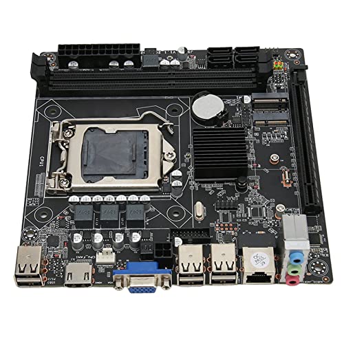 Bewinner Placa Base H61S LGA 1155, Placa Base DDR3 de 2 Canales para Core I7, I5, I3, Placa Base PC con VGA, HD, Interfaz WiFi, Ranura M.2, Placa Base ITX para Escritorio