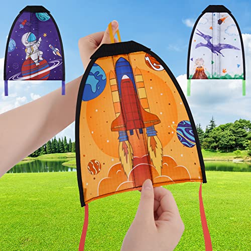 Paquete de 3 Mini Cometas De Tirachinas Juguetes Voladores Al Aire Libre para Niños y Adolescentes de 4 a 18 Años Fácil de Volar Impermeable Inalámbrico Cometa de Playa