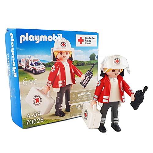 Playmobil DRK 70525 - Juego de sanitarios con maletín y dispositivo de radio