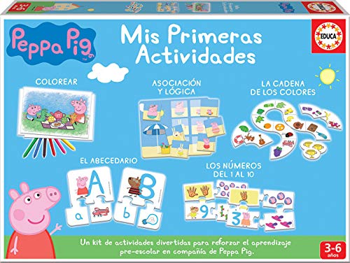 Educa - Mis Primeras Actividades Peppa Pig , Juego Educativo para Bebés a partir de 3 años donde aprenderán a colorear, el abecedario, el calendario, los números y los colores (17249)