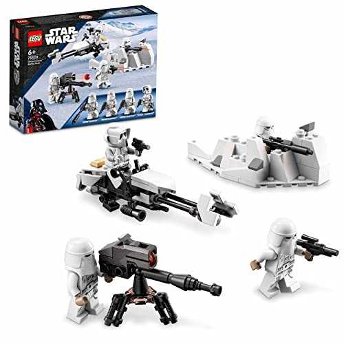 LEGO 75320 Star Wars Pack de Batalla: Soldados de Las Nieves, Set con 4 Figuras, Armas y Moto, Juguete para Niños de 6 Años