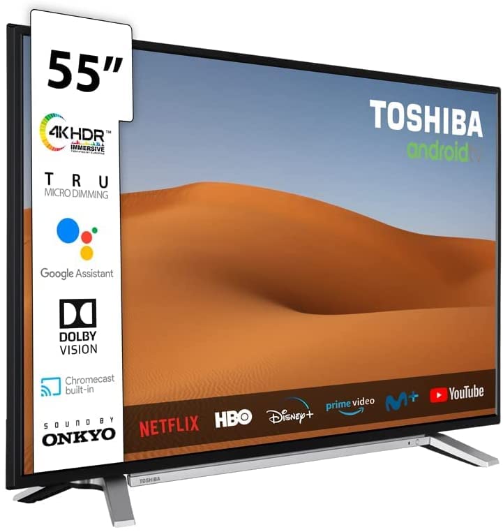Toshiba TV 55UA2B63DG 4K HDR Smart TV Android de 55' Ultra HD (3840 x 2160), Chromecast y Google Assistant Integrados