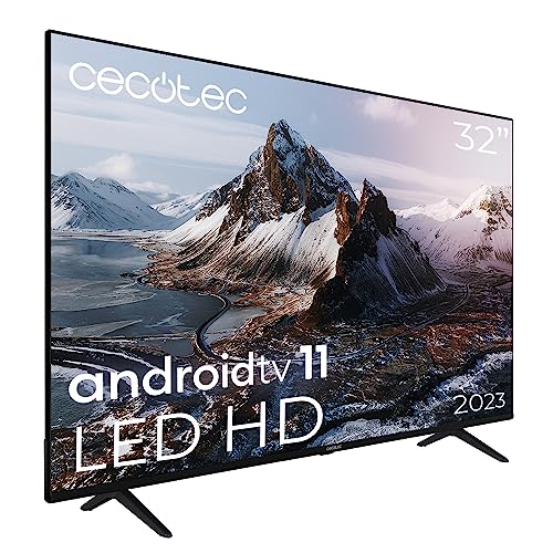 Cecotec Televisor LED 32' Smart TV LED a3 Series ALH30032s. Resolución LED HD, Android 11, Diseño sin Marco, MEMC, Dolby Atmos, HDR10, 2 Altavoces de 10W, Modelo 2023