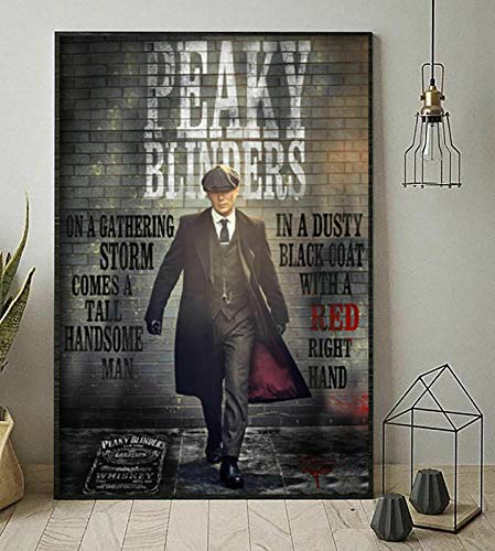 BCTS Póster de Peaky Blinders On A Gathering Storm Comes Handsome Man para decoración de pared, cartel de metal, 8 x 12 pulgadas