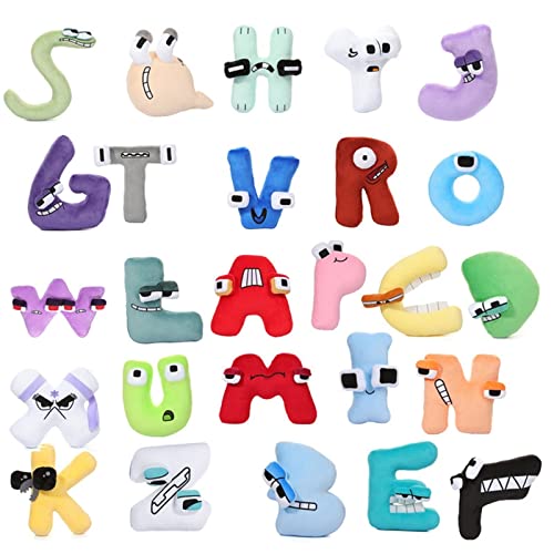 26 piezas de felpa Alphabet Lore, personajes de dibujos animados, juguete de peluche de 8.8 pulgadas de Alphabet Lore for regalo de fanáticos, linda muñeca de almohada rellena for niños y adultos *33*