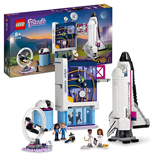 LEGO 41713 Friends Academia Espacial de Olivia, Cohete de Juguete, 4 Mini Muñecas, Set del Espacio, Regalos Navideños, Reyes Magos