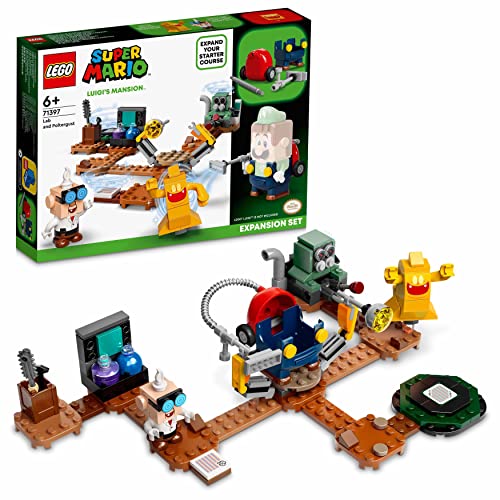 LEGO 71397 Super Mario Set de Expansión: Laboratorio y Succionaentes de Luigi’s Mansion, Juguete para Niños y Niñas 6 Años