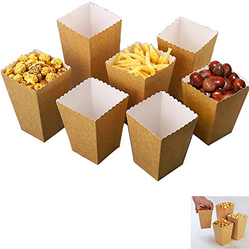 20 cajas de palomitas de maíz, bolsas de palomitas de maíz, hechas de papel Kraft, caja de dulces, cajas de dulces para fiestas, cumpleaños, bodas, regalos, películas, noche, bocadillos, dulces