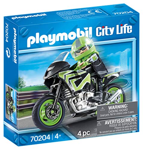 PLAYMOBIL 70204 City Moto Motorista, Multicolor, Talla (70204)