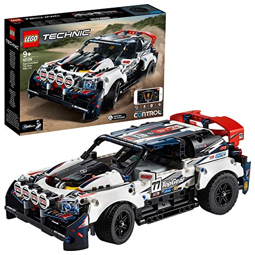 LEGO 42109 Technic Control Coche de Rally Top Gear Controlado por App, Teledirigido para Niños 9 Años, Maqueta para Construir