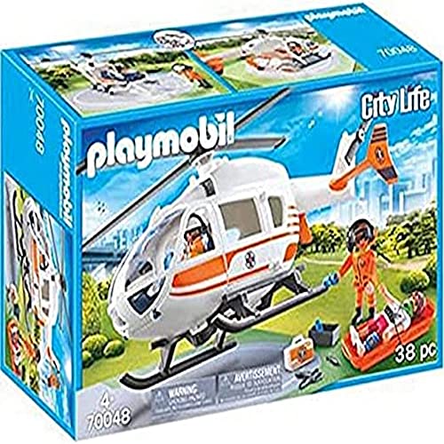 PLAYMOBIL City Life 70048 Helicóptero de Rescate, A Partir de 4 años