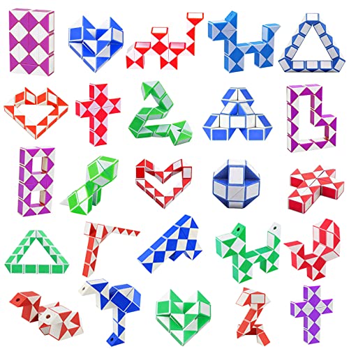 Juguetes de Rompecabezas Paquete de 25 de Serpiente Magic Mini Serpiente para Niños Bloques en Forma de Serpientes Mágicas Puzzle Serpiente Mágica Serpiente Rompecabezas para 5 Colores Diferentes